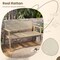 Indonesia Teak Wood Garden Bench With Armrests And Natural Rattan Backrest
